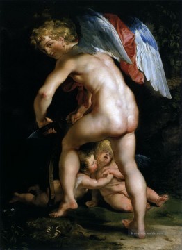 amor macht seinen Bogen Peter Paul Rubens Ölgemälde